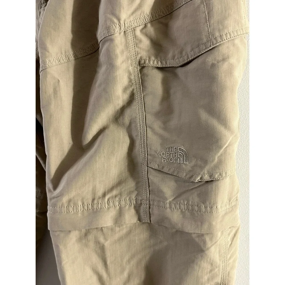 The North Face Mens XL Regular Khaki Convertible‎ Hiking Cargo Pants Zip Off Tan